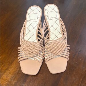 Dolce Vita Spring Knotted Leather Strappy Demi Mule Sandals size 8 NWOT